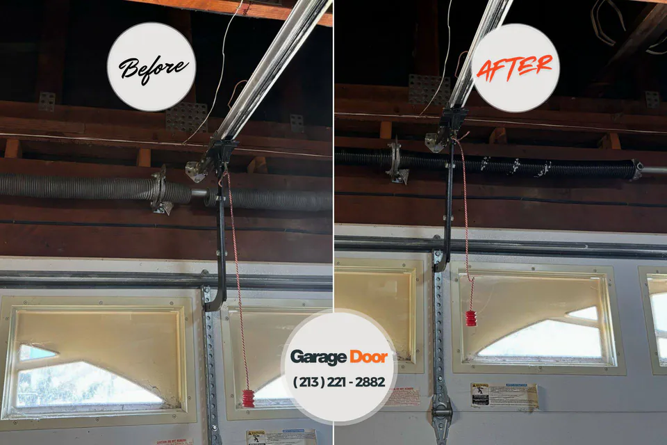 Before and after: garage door repair East Ridge, TN